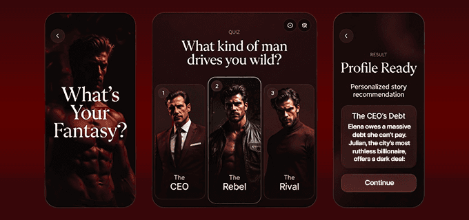 Quiz and profile setup screen